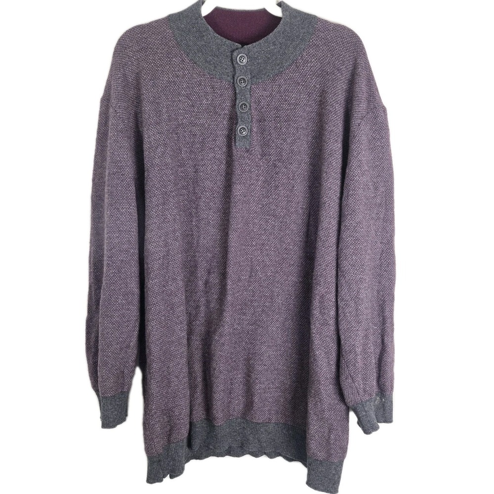 Klaun Boehler Switzerland Mens 3XL cashmere Blend Sweater Button‎ Madenin Italy